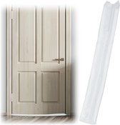 Relaxdays 1x tochtstopper deur - tochtstrip - tot 8 cm dikke deuren - tochtwering wit