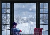 Raamsticker wit - Kerstmis - Kerst sticker - Eenmalig gebruik - Christmas - Let it snow - Sneeuw vlokjes - Holidays - Feestdagen - Muursticker - Raamdecoratie - Snowflakes - Gemakkelijk aanbr