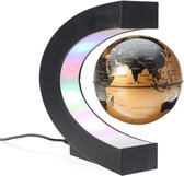 Dakta® Zwevende Wereldbol Magnetisch | met Verlichting | Lamp | LED C vorm | Goud