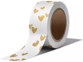 masking tape Ruban papier washi décoration coeur Goud 15 mm x 10 m