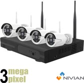 Nivian 3 MP WiFi cameraset -  20m nachtzicht - 4 camera's