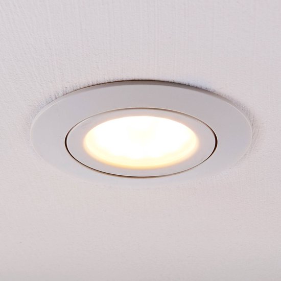 Lindby - LED downlight - 1licht - Kunststof, glas, metaal - H: 3.5 cm - wit, transparant - Inclusief lichtbron