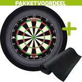 Mission Axis + Rubberen Dartmat 90*300 + Dartbordverlichting Basic (Zwart)