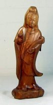 Guan Yin, Kuan Yin, Houten Handgesneden Beeld - Hoog 33 cm.