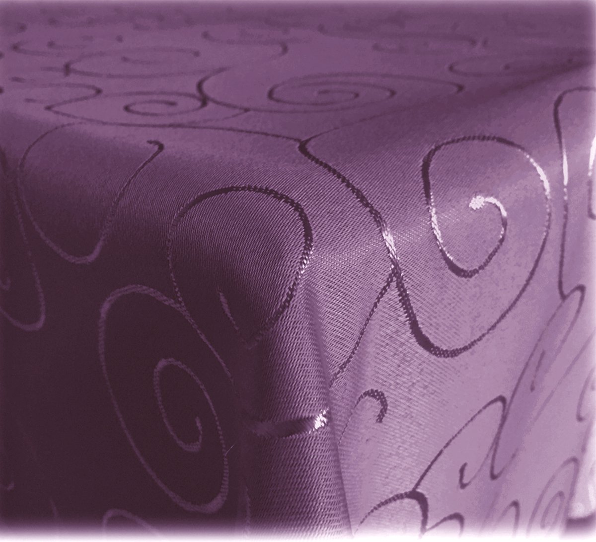 JEMIDI Tafelkleed ornamenten zijdeglans edele tafelhoes tafelkleed - Paars - Vorm Oval - Maat 135x180