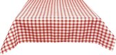 JEMIDI stoffen tafelkleed voor bistrotafels tafelkleden tafelkleden tafelkleden 135cm x 135cm - Red/Wit