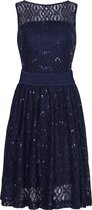 La V  Kant jurk met V hals achterkant Donkerblauw 158