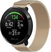 Milanees Smartwatch bandje - Geschikt voor  Polar Vantage M Milanese band - champagne - Strap-it Horlogeband / Polsband / Armband