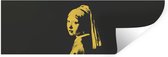 Muurstickers - Sticker Folie - Meisje met de parel - Vermeer - Geel - 60x20 cm - Plakfolie - Muurstickers Kinderkamer - Zelfklevend Behang - Zelfklevend behangpapier - Stickerfolie