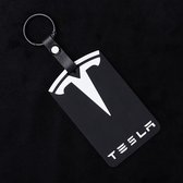 JP-CarParts - Tesla Model 3 Moderne Kaarthouder en Sleutelhanger - Kaarthouder / Sleutelhouder / Pashouder - Tesla Accessoires - Zwart met Wit
