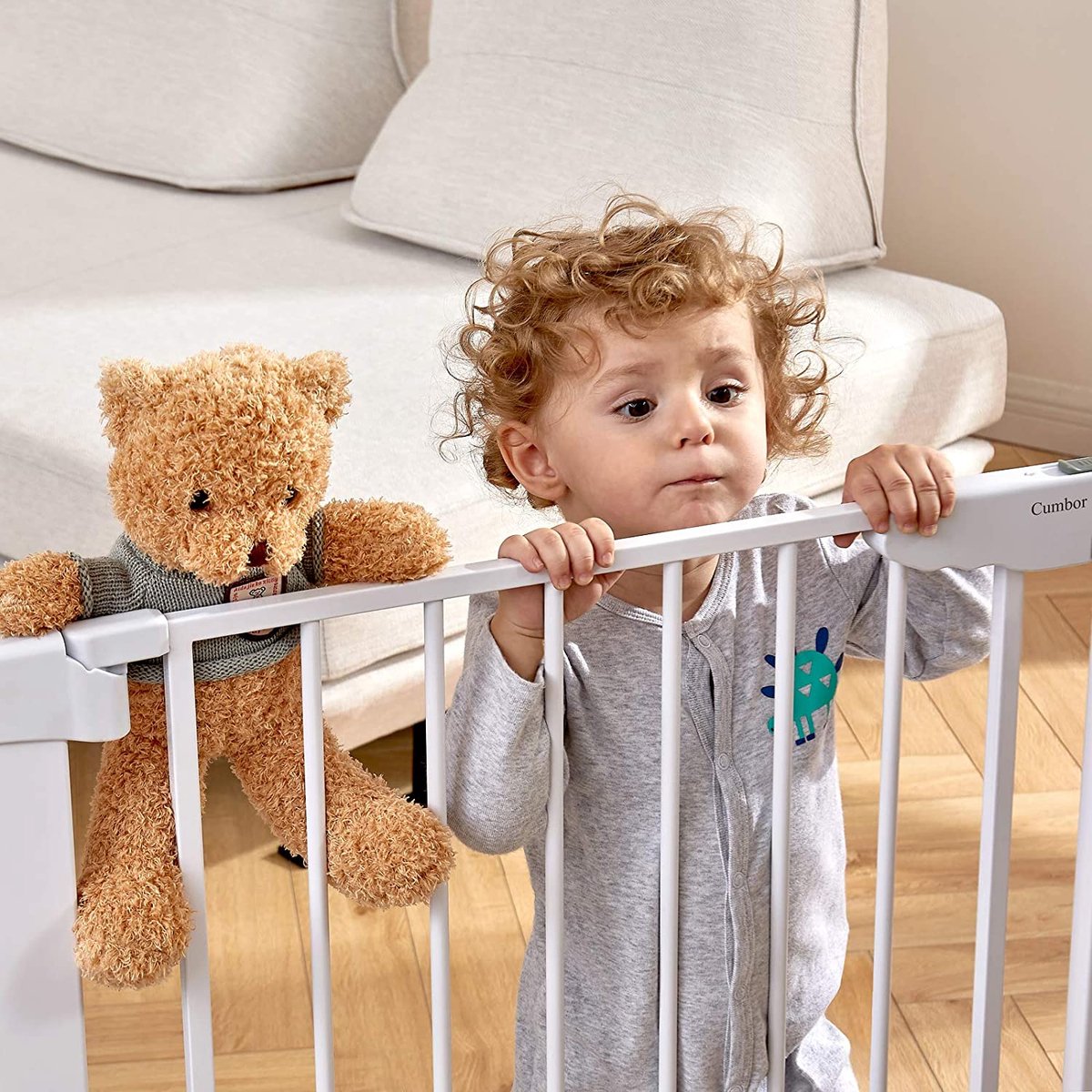 Intrekbaar Babyhekje, Hondenhekje, Uitschuifbaar Tot 143 Mm Breed 795 Mm Hoog Traphekje Met Veiligheidsslot Gaasveiligheidshekje Voor Trappen En Gangen Binnen Buiten Wit P 010282489184