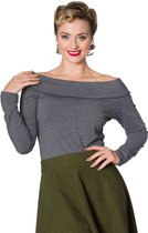 Dancing Days Off shoulder top -XL- BARDOT LOVE Grijs