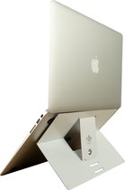 R-Go Riser Attachable Laptopstandaard, Verstelbare notebookstandaard van aluminium, Ergonomisch en compact, Compatibel voor laptop (10-22 inch),Opvouwbare en ultradun, Wit