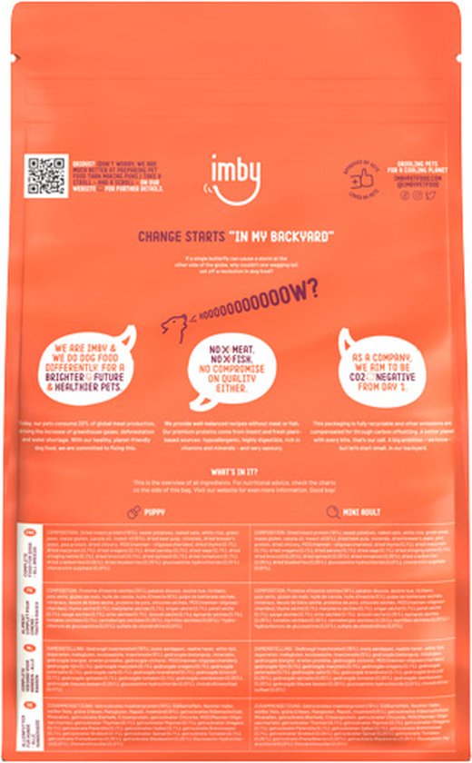 Imby Hondenvoer Mini 5kg - Voor kleine honden - o.b.v. insecten - Hypoallergeen en CO2-neutraal – Ovengebakken brokjes