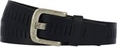 Casual Leren Riem Sleufriem | Dames & Heren | 4cm breed | Riemmaat: 105cm (totale lengte: 120cm) | 100% echt leer | Kleur: navy | Nikkelvrije gesp