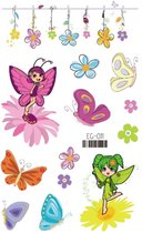 Temporary tattoo | tijdelijke tattoo | fake tattoo | vlinders & butterfly girls | 120 x 75 mm