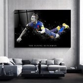 Wallyard - Robin van Persie - Wall art - 90x60 cm - premium glass - inlc. muur bevestiging