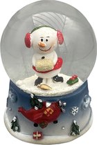 Wurm - Sneeuwbol - Kerst - Sneeuwpop met oorwarmers - Ø7 - 9 cm - Polyresin