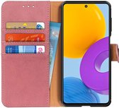 KHAZNEH Samsung Galaxy M52 Hoesje Portemonnee Book Case Roze