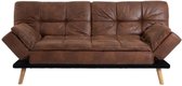 ZORA 3-zits slaapbank - Faux Maron en houten poten - L 188 x D 88 x H 88 cm