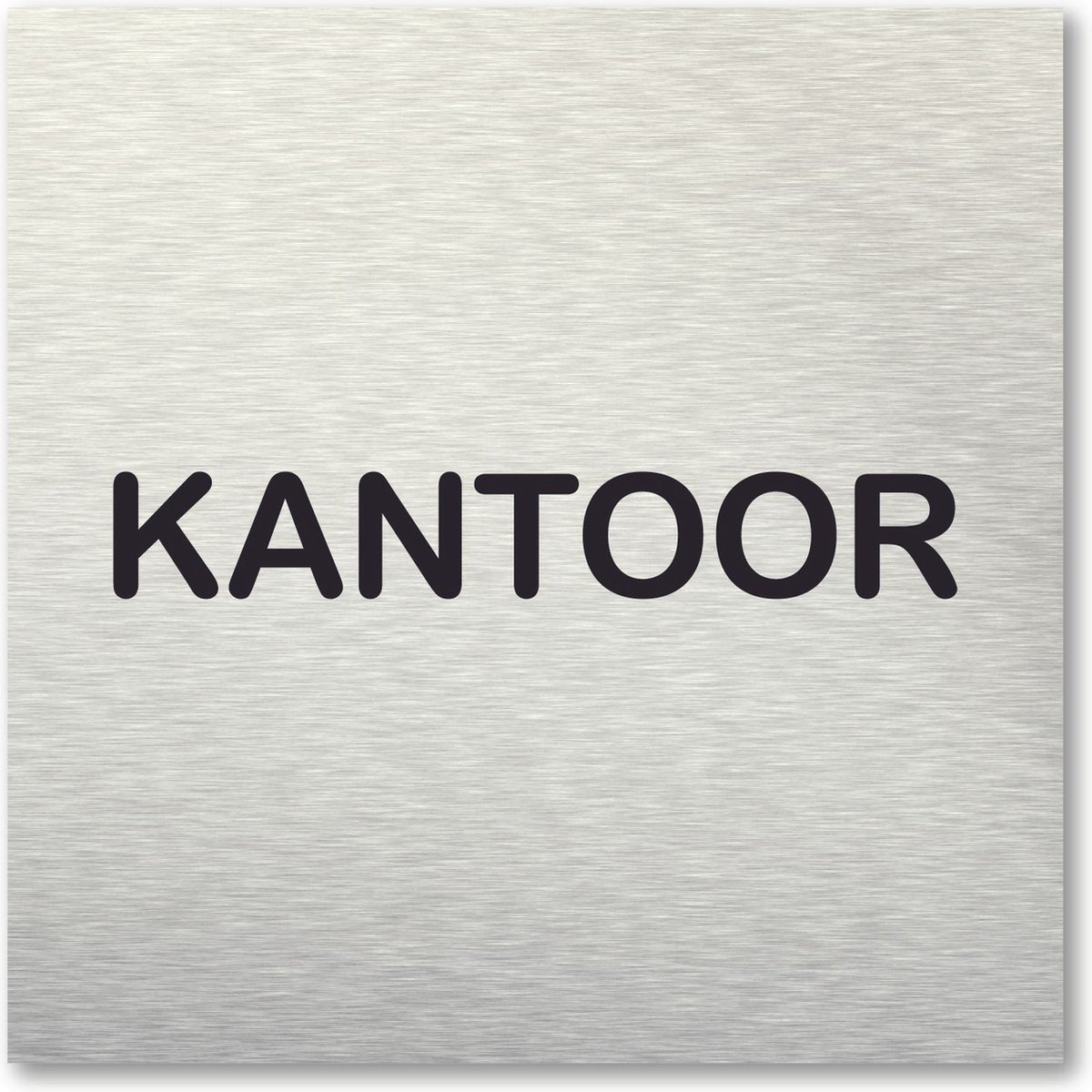 Pictogram Kantoor - aluminum rvs look - deurbordje - 10 x 10 cm - zelfklevend - vierkant