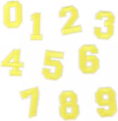 Nummer Cijfer strijk embleem - patch - patches - stof & strijk applicatie [geel]