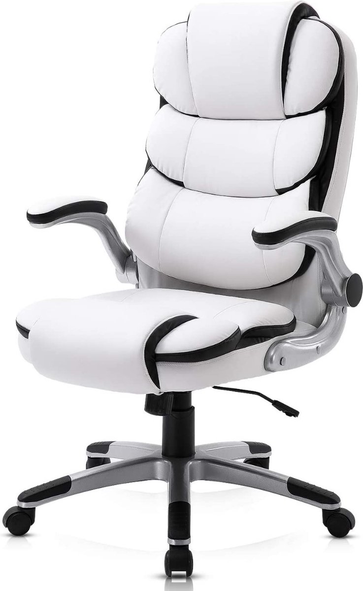Vitafa Ergonomische Bureaustoel - Gamestoel - Bureaustoelen Ergonomisch - Voor volwassenen - Ergonomische Stoel - Met armleuningen - Wit