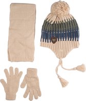 Kitti 3-Delig Winter Set | Muts met Fleecevoering - Sjaal - Handschoenen | 4-8 Jaar Jongens | Noorderling-04 (K2170-12)