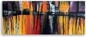 Trend24 - Canvas Schilderij - Vurige Abstract - Schilderijen - Abstract - 120x40x2 cm - Oranje