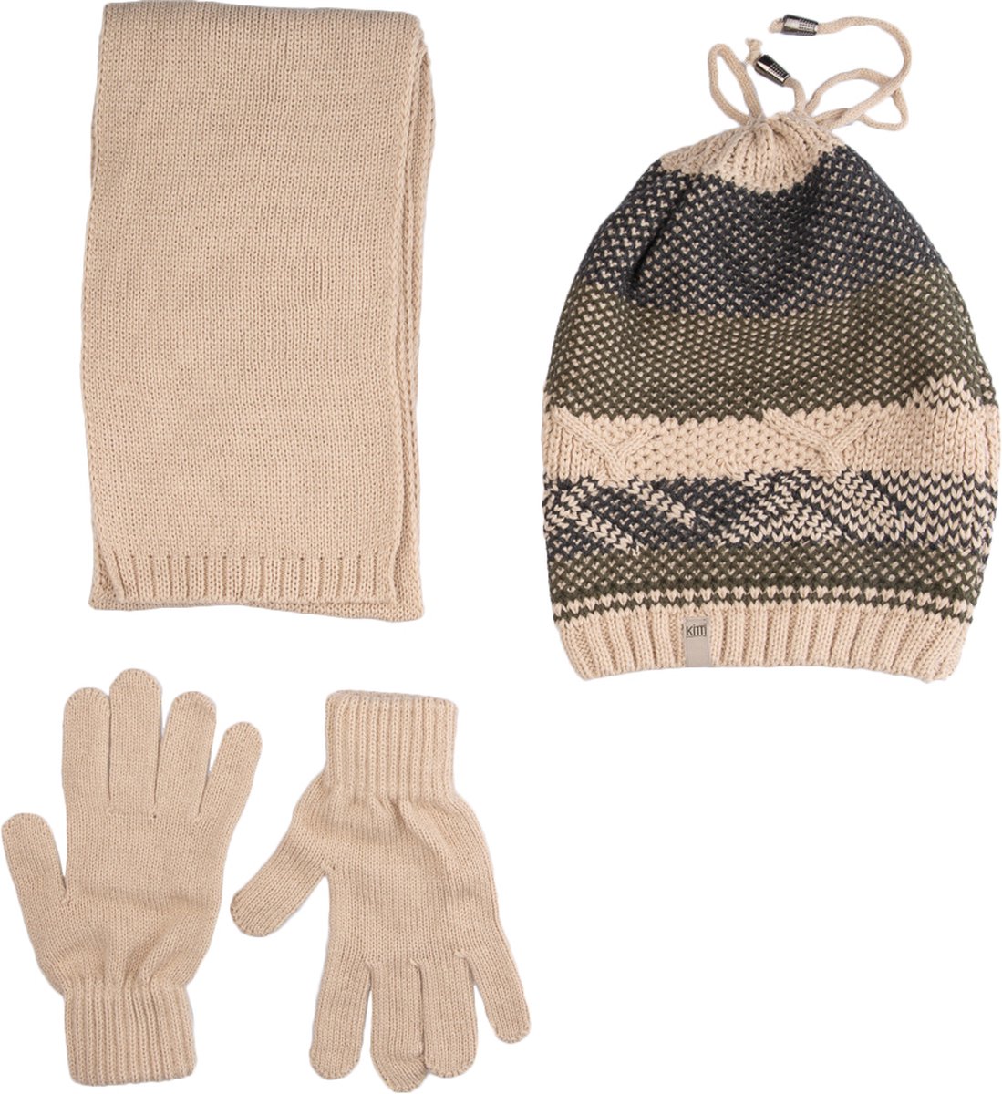 Set d'hiver 3 pièces Kitti avec doublure en molleton, Echarpe - Bonnet -  Gants, 0-18