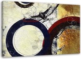 Trend24 - Canvas Schilderij - Bruin Abstract - Schilderijen - Abstract - 90x60x2 cm - Grijs