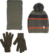 Kitti 3-Delig Winter Set | Muts met Fleecevoering - Sjaal - Handschoenen | 9-15 Jaar Jongens | Warmte-01 (K2180-09)