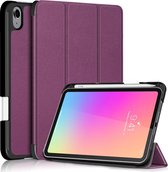 Arara Hoes Geschikt voor iPad Mini 6 (6e generatie) 2021 Tri-Fold book case (8.3 inch) - Paars
