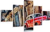 Schilderij - Oldtimer in Havana, Cuba, Premium Print