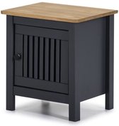 Nachtkastje 1 deur - Decor antraciet - L 46 x B 35 x H 49,5 cm - VALENTINA