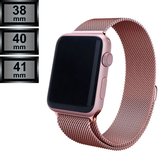 Smartwatch Bandje geschikt voor Apple Watch Series 1/2/3/4/5/6/SE/7 - 38/40/41mm - Milanees Watch Bandje - Roze Goud