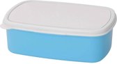 Broodtrommel kind blauw met eigen afdruk op deksel