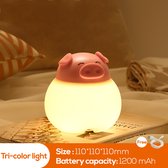 Nightlight-Kinder Nachtlampje-Nachtkastje Slapen Nachtlampje-USB Oplaadbaar-Silicone-Piggy
