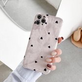 Velvet iPhone Hoesje Met Hartjes - Roze - iPhone X / Xs