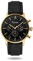 Elysian - Montres pour Homme - Cuir Croco Goud - Étanche - Saphir Sans Rayures - 43mm