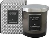 Geurkaars in glas. The Friendly Home. White Tea en Sage. Cadeauartikel.