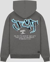 JORCUSTOM Graffiti Loose Fit Hoodie - Grijs - Volwassenen - Maat XS