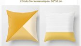 Opruiming! 2 Stuks 50x50cm Velvet Terracotta Sierkussenslopen -Hoge Kwaliteit Fluweel Kussen Hoes-Past Ikea's Kussens- Super Zachte Korte Fleece-Simpel Patroon-Geel