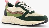 Blue Box dames dad sneakers met cheetah print - Groen - Maat 39