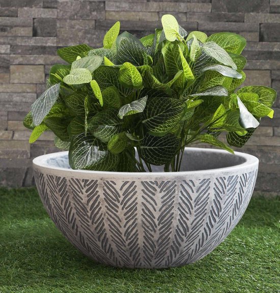 MELTOM Bloempot met uitneembare inzetstuk, rond, vorstbestendig, modern, mat (wit, XXL, 47 cm