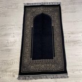 Zwart Luxe Fluwelen Gebedskleed -  Verschillende kleuren Beschikbaar kiezen uit perfecte kwaliteit - Islamitisch Gebedsmat - Cadeau voor Moslims Eid Cadeau - Ramadan Cadeau verjaardag - Huwelijksgunst -