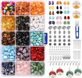 Ensemble de perles - Perles de pierres précieuses 600 pièces - Kit de fabrication de Bijoux - Set de Perles - Fabrication de Bijoux bricolage Forfait Enfants, Filles et Adultes