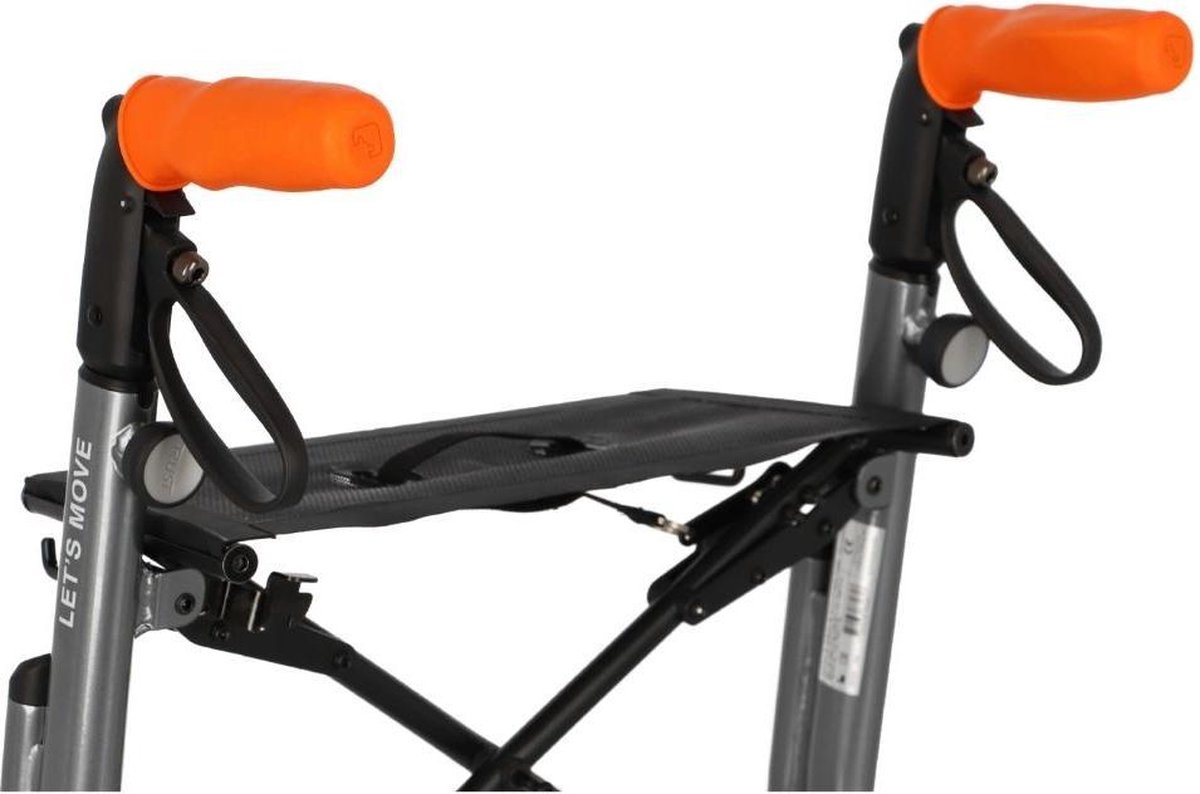 MyRollerSleeve opschuifbare ergonomische / anatomische handvatten voor rollator of rolstoel. Voorkomt pijnlijke handen met gelkussen. Personaliseerbaar: pimp rollator. Oranje 21x6,5x9cm