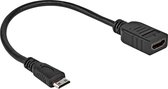 HDMI kabel - Mini HDMI type-C - 10.2 Gbps - 4K@30 Hz - Male to Female - 0.2 Meter - Zwart - Allteq