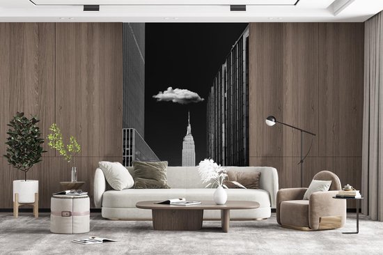 Papier peint - Papier peint photo peint Nuage au-dessus de l' Empire State Building à Manhattan - Largeur 160 cm x Hauteur 240 cm
